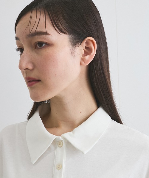 VICKY（ビッキー）の「【汗染み防止】ポロトップス≪セットアップ対応/洗濯機で洗える≫（Tシャツ/カットソー・レディース・オフホワイト/チャコールグレー/ブラック・M）」の8枚目の写真