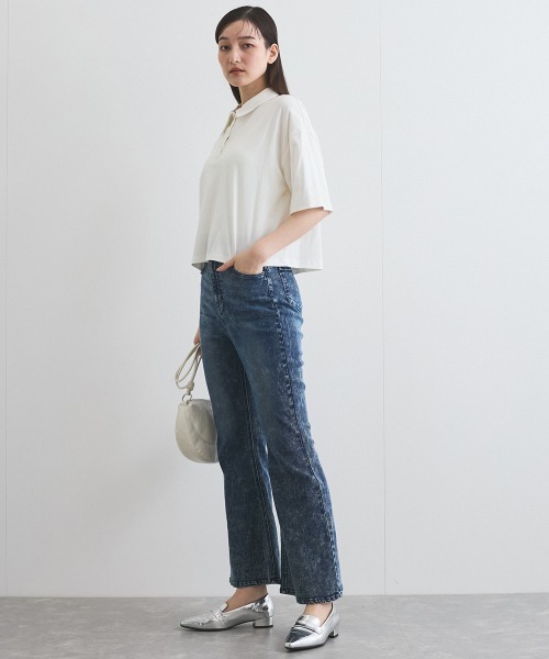 VICKY（ビッキー）の「【汗染み防止】ポロトップス≪セットアップ対応/洗濯機で洗える≫（Tシャツ/カットソー・レディース・オフホワイト/チャコールグレー/ブラック・M）」の10枚目の写真