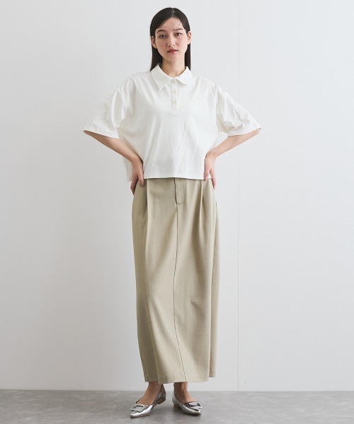 VICKY（ビッキー）の「【汗染み防止】ポロトップス≪セットアップ対応/洗濯機で洗える≫（Tシャツ/カットソー・レディース・オフホワイト/チャコールグレー/ブラック・M）」の15枚目の写真