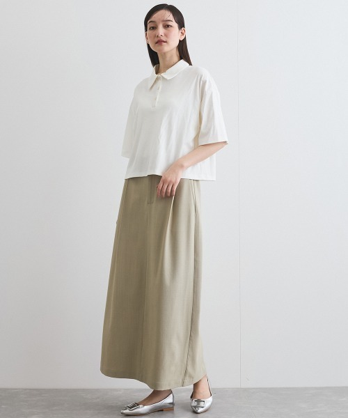 VICKY（ビッキー）の「【汗染み防止】ポロトップス≪セットアップ対応/洗濯機で洗える≫（Tシャツ/カットソー・レディース・オフホワイト/チャコールグレー/ブラック・M）」の16枚目の写真