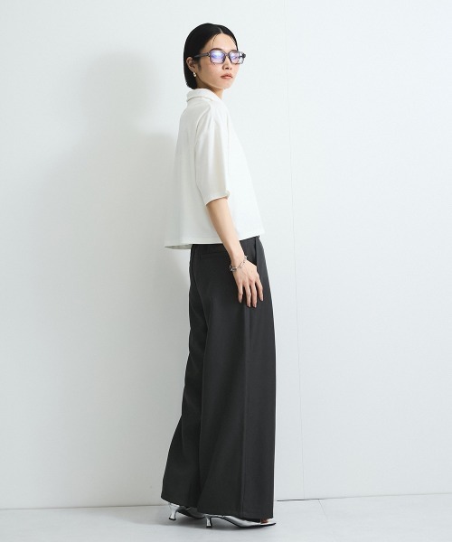 VICKY（ビッキー）の「【汗染み防止】ポロトップス≪セットアップ対応/洗濯機で洗える≫（Tシャツ/カットソー・レディース・オフホワイト/チャコールグレー/ブラック・M）」の20枚目の写真