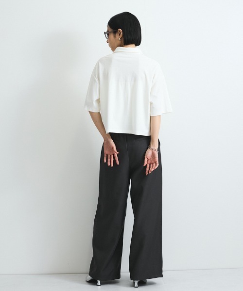 VICKY（ビッキー）の「【汗染み防止】ポロトップス≪セットアップ対応/洗濯機で洗える≫（Tシャツ/カットソー・レディース・オフホワイト/チャコールグレー/ブラック・M）」の21枚目の写真