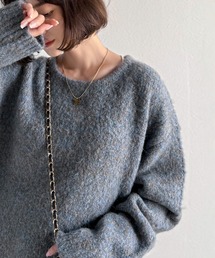 《JaVaジャバコラボ》秋冬の鉄板。日常にふわふわな彩りを。クルーネックミックスカラー糸ニット（長袖）