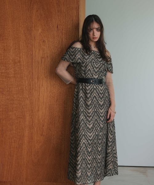 Callarus（カラルス）の「カットブローシェレースデザインワンピースドレス〔Callarus〕（ドレス・レディース・グレー/ベージュ/ブルーグレー・M/LL/L）」の16枚目の写真