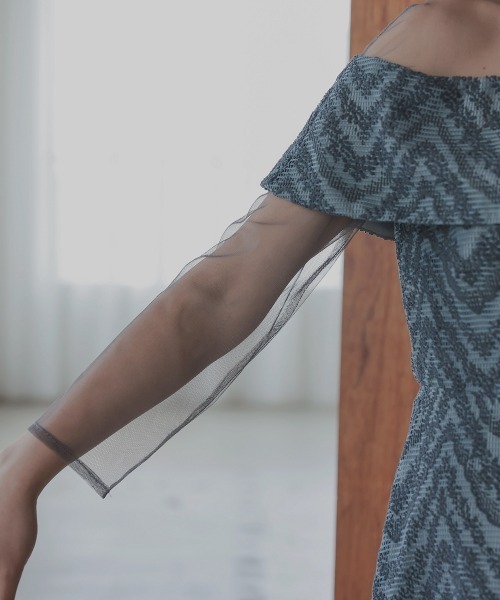 Callarus（カラルス）の「カットブローシェレースデザインワンピースドレス〔Callarus〕（ドレス・レディース・グレー/ベージュ/ブルーグレー・M/LL/L）」の10枚目の写真