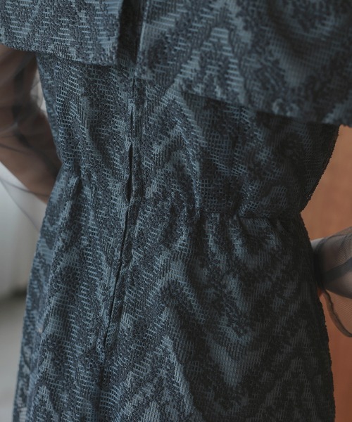 Callarus（カラルス）の「カットブローシェレースデザインワンピースドレス〔Callarus〕（ドレス・レディース・グレー/ベージュ/ブルーグレー・M/LL/L）」の12枚目の写真