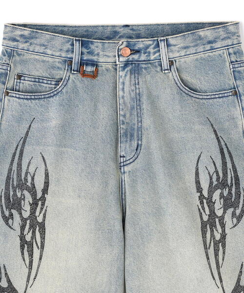 SUPPLIER/サプライヤー/TRIBAL RHINESTONE DENIM SHORTS Supplier/サプライヤー/Tribal Rhinestone Denim Shorts（デニム