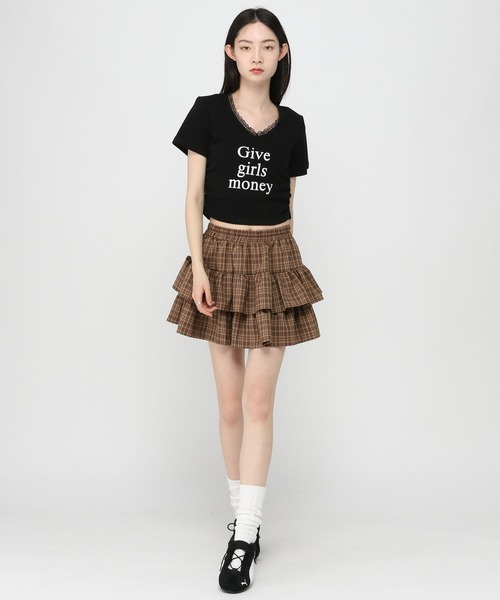 3.3 Field Trip （3.3フィールドトリップ）の「3.3 Field Trip／チェックフリルスカート（インパン付）（スカート・レディース・ブラック/ブルー/ブラウン・FREE）」の16枚目の写真