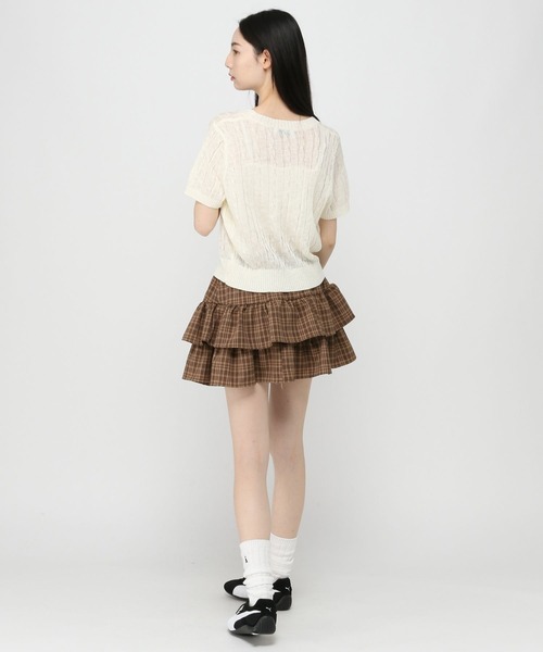 3.3 Field Trip （3.3フィールドトリップ）の「3.3 Field Trip／チェックフリルスカート（インパン付）（スカート・レディース・ブラック/ブルー/ブラウン・FREE）」の19枚目の写真