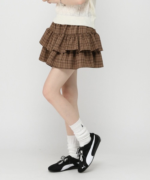 3.3 Field Trip （3.3フィールドトリップ）の「3.3 Field Trip／チェックフリルスカート（インパン付）（スカート・レディース・ブラック/ブルー/ブラウン・FREE）」の20枚目の写真