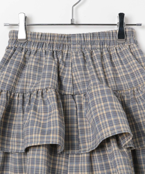 3.3 Field Trip （3.3フィールドトリップ）の「3.3 Field Trip／チェックフリルスカート（インパン付）（スカート・レディース・ブラック/ブルー/ブラウン・FREE）」の4枚目の写真