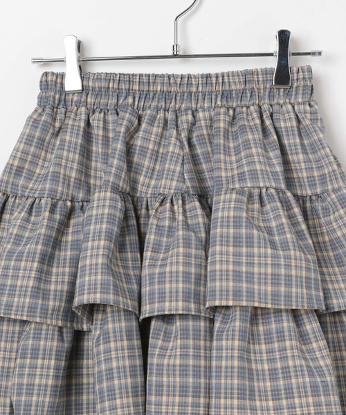 3.3 Field Trip （3.3フィールドトリップ）の「3.3 Field Trip／チェックフリルスカート（インパン付）（スカート・レディース・ブラック/ブルー/ブラウン・FREE）」の5枚目の写真
