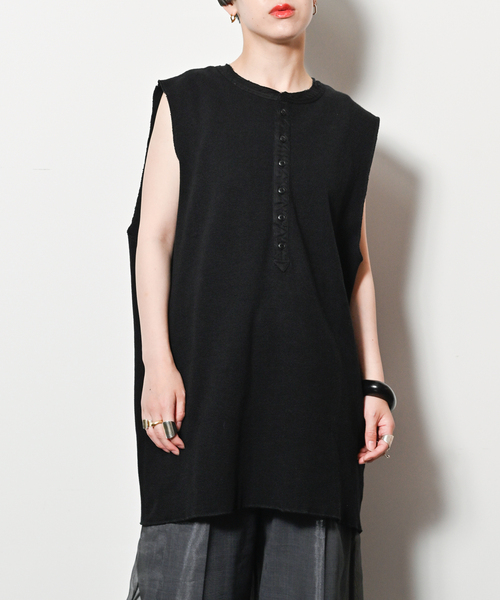 CITYSHOP（シティーショップ）の「HENRY NECK THERMAL TOP：カットソー（Tシャツ/カットソー・レディース・ブラック/ホワイト・FREE）」の10枚目の写真