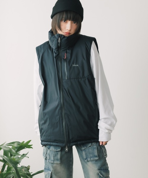 NANGA(ナンガ)の「NANGA/ナンガ AURORA TEX STAND COLLAR DOWN VEST ダウンベスト(ダウンベスト・メンズ・ブラック・XL/M)」の2枚目の写真