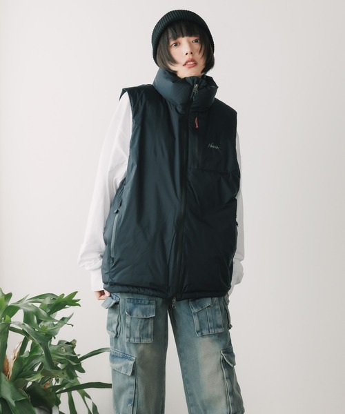 NANGA(ナンガ)の「NANGA/ナンガ AURORA TEX STAND COLLAR DOWN VEST ダウンベスト(ダウンベスト・メンズ・ブラック・XL/M)」の3枚目の写真