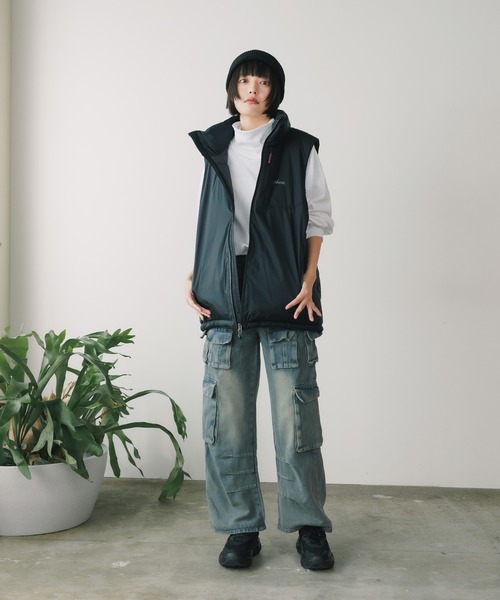NANGA(ナンガ)の「NANGA/ナンガ AURORA TEX STAND COLLAR DOWN VEST ダウンベスト(ダウンベスト・メンズ・ブラック・XL/M)」の8枚目の写真