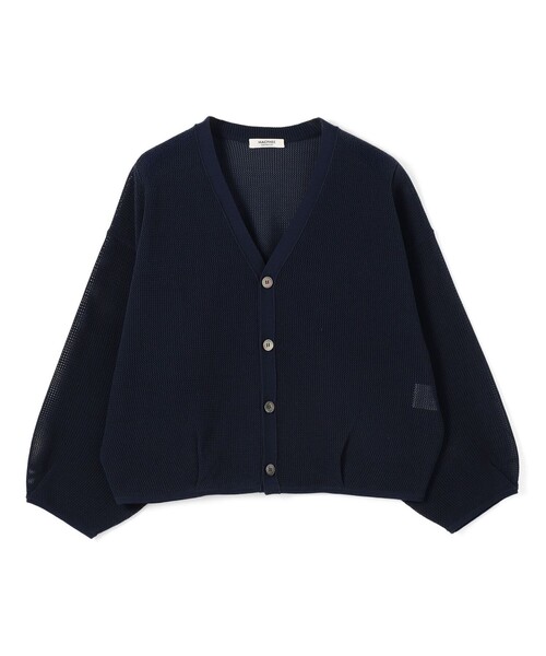 【24SS】 MACPHEE マカフィー メッシュコットン Vネックカーディガン コットンメッシュ Vネックカーディガン（カーディガン/ボレロ