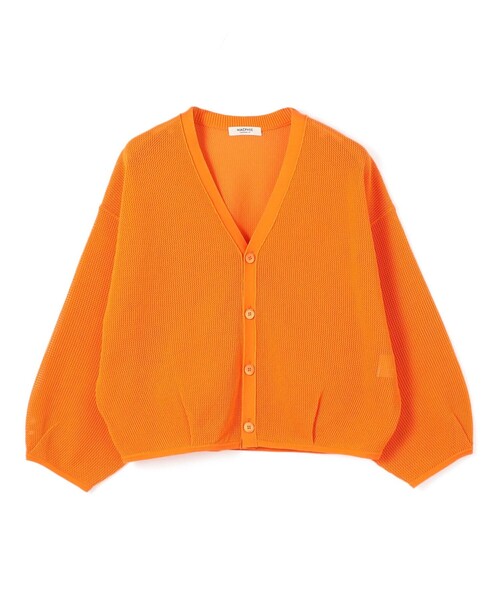 【24SS】 MACPHEE マカフィー メッシュコットン Vネックカーディガン コットンメッシュ Vネックカーディガン（カーディガン/ボレロ