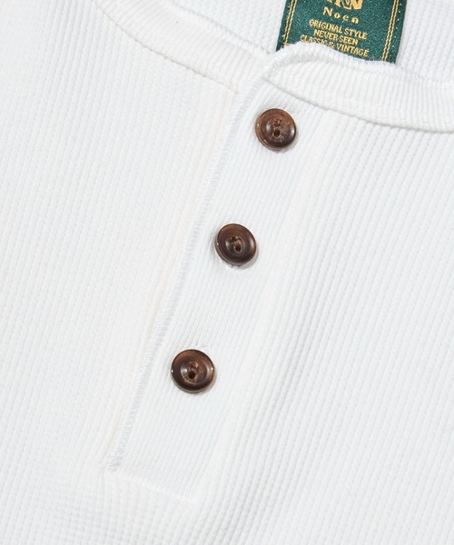 Noen(ノエン)の「ヘンリーネックワッフルTシャツ(Tシャツ/カットソー・メンズ・ブラック/ホワイト・MEDIUM/LARGE)」の11枚目の写真