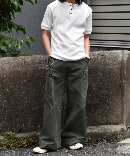 タグ付き新品　ドゥーズイエムクラス　ヘンリーネックカットソー　ワッフル ヘンリーネックワッフルTシャツ[White] – Noen