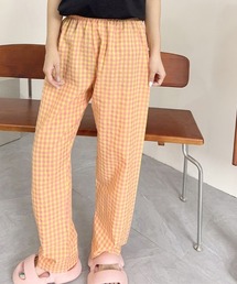 ReRe（リリ）の「選べる2TYPEギンガムチェックルームウエアパンツ（ルームウェア/パジャマ）」