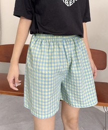 ReRe（リリ）の「選べる2TYPEギンガムチェックルームウエアパンツ（ルームウェア/パジャマ）」
