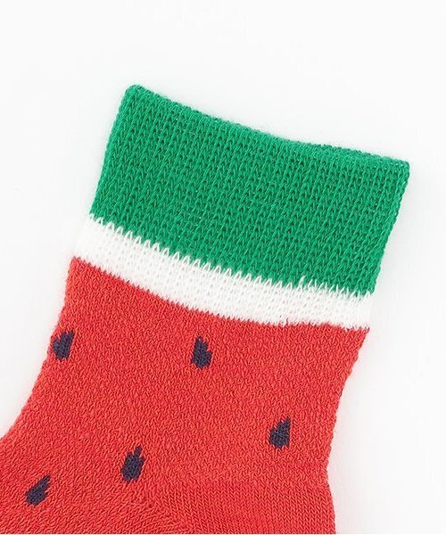 baby cheer（ベイビーチアー）の「スイカソックス【日本製】（ソックス/靴下・キッズ・レッド・13-15cm/11-13cm/15-17cm/17-19cm）」の2枚目の写真
