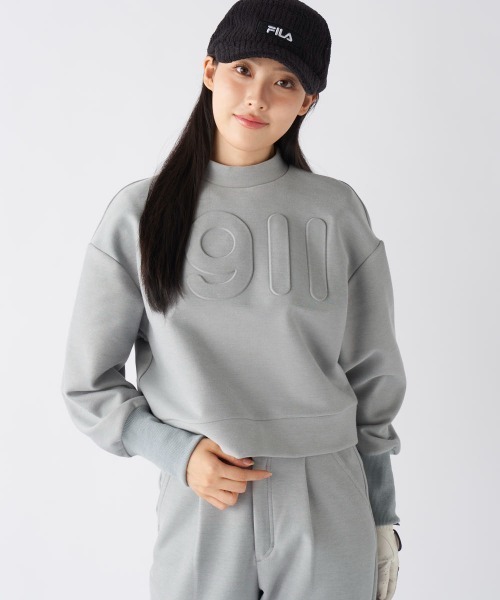 FILA GOLF(フィラゴルフ )の「裏起毛ショート丈プルオーバー(スウェット・レディース・オフホワイト/グレー/ブラック・X-LARGE/LARGE/SMALL/MEDIUM)」の3枚目の写真