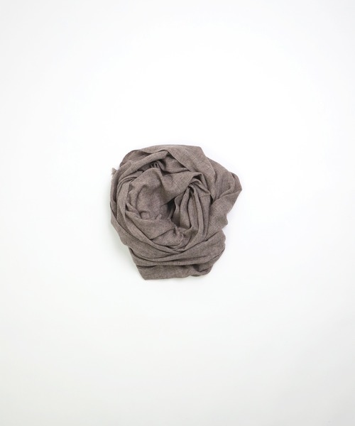 KHATA（カタ）の「[KHATA] CASHMERE MIX STOLE / カシミアウールストール（マフラー・メンズ・ライトブラウン/チャコールグレー・FREE）」の10枚目の写真