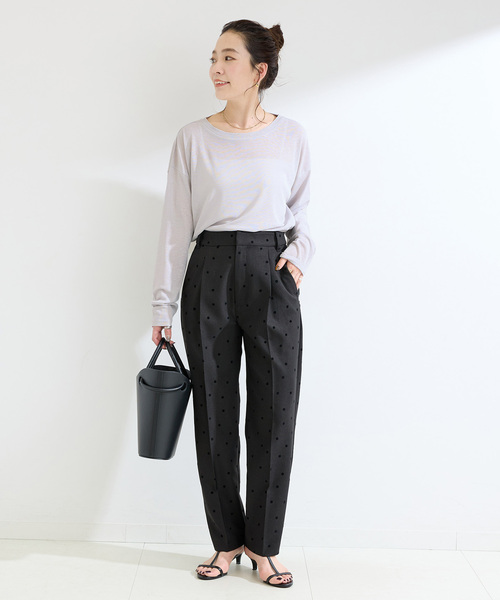 B.C STOCK（ベーセーストック）の「《追加2》ウォッシャブル / スラブシアーロンTEE（Tシャツ/カットソー・レディース・ブラック/チャコールグレー/ホワイト/ピンク・FREE）」の12枚目の写真