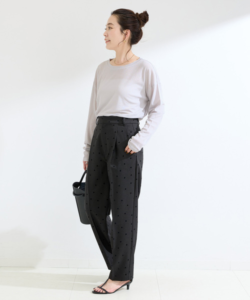 B.C STOCK（ベーセーストック）の「《追加2》ウォッシャブル / スラブシアーロンTEE（Tシャツ/カットソー・レディース・ブラック/チャコールグレー/ホワイト/ピンク・FREE）」の13枚目の写真