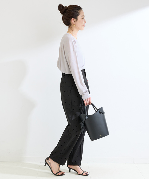 B.C STOCK（ベーセーストック）の「《追加2》ウォッシャブル / スラブシアーロンTEE（Tシャツ/カットソー・レディース・ブラック/チャコールグレー/ホワイト/ピンク・FREE）」の15枚目の写真