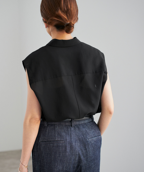 IENA（イエナ）の「ノースリーブシアーシャツ（シャツ/ブラウス）」 - WEAR