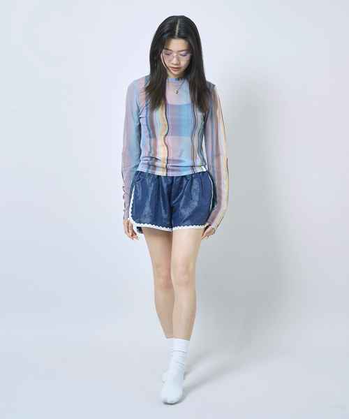 JOINT WORKS（ジョイントワークス）の「PISCESS/パイシス Holographic Mesh Top（Tシャツ/カットソー・レディース・サックスブルー・FREE）」の3枚目の写真