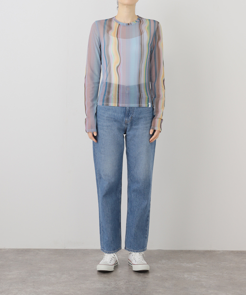 JOINT WORKS（ジョイントワークス）の「PISCESS/パイシス Holographic Mesh Top（Tシャツ/カットソー・レディース・サックスブルー・FREE）」の6枚目の写真