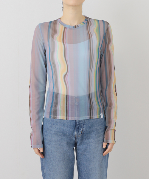 JOINT WORKS（ジョイントワークス）の「PISCESS/パイシス Holographic Mesh Top（Tシャツ/カットソー・レディース・サックスブルー・FREE）」の7枚目の写真