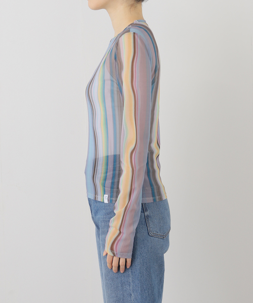 JOINT WORKS（ジョイントワークス）の「PISCESS/パイシス Holographic Mesh Top（Tシャツ/カットソー・レディース・サックスブルー・FREE）」の8枚目の写真