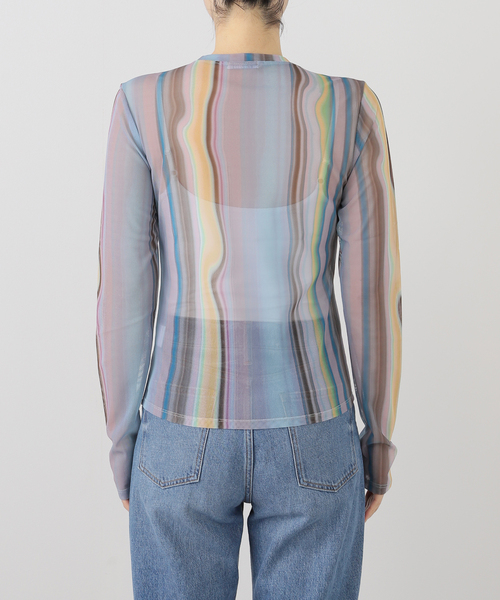 JOINT WORKS（ジョイントワークス）の「PISCESS/パイシス Holographic Mesh Top（Tシャツ/カットソー・レディース・サックスブルー・FREE）」の9枚目の写真