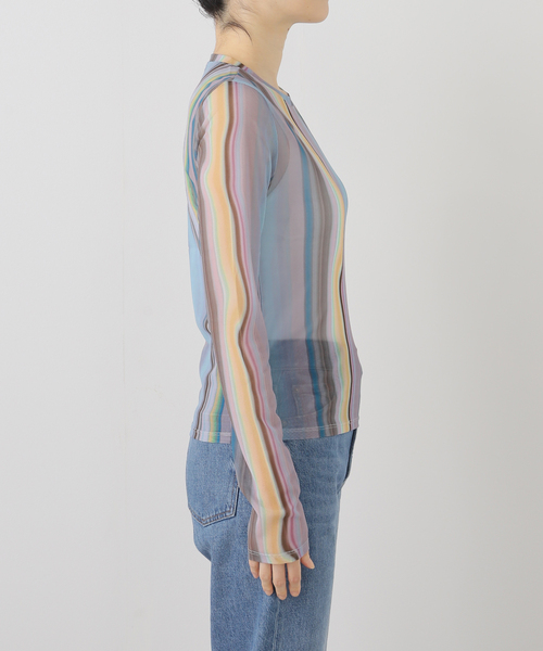 JOINT WORKS（ジョイントワークス）の「PISCESS/パイシス Holographic Mesh Top（Tシャツ/カットソー・レディース・サックスブルー・FREE）」の10枚目の写真