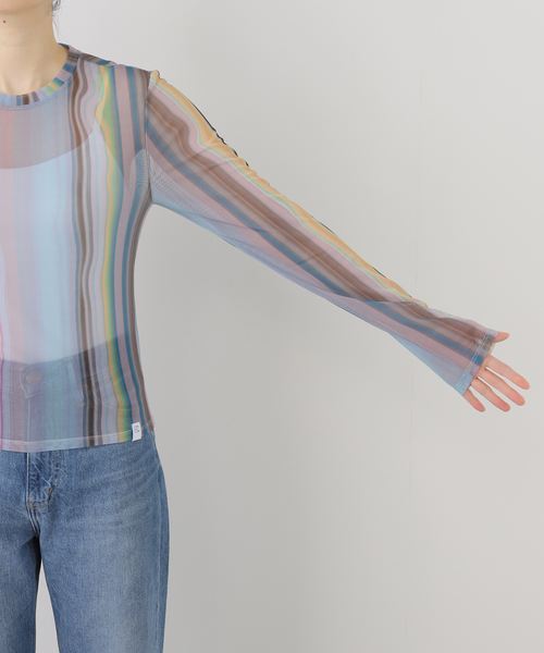 JOINT WORKS（ジョイントワークス）の「PISCESS/パイシス Holographic Mesh Top（Tシャツ/カットソー・レディース・サックスブルー・FREE）」の11枚目の写真