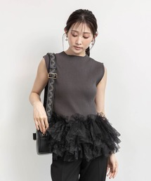 RANDA | チュールフリルニットトップス(ニット/セーター)