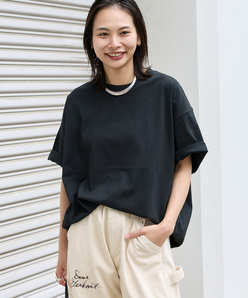 【新品未使用】ジャーナルスタンダード タックオーバーサイズ スウェット(黒) 追加3》タックスウェットTシャツ(Tシャツ/カットソー