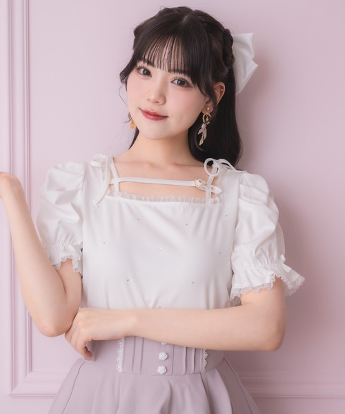 ROJITA(ロジータ)の「デコルテベルトデザイントップス(Tシャツ/カットソー・レディース・ピンク/ホワイト/ブラック・FREE)」の4枚目の写真