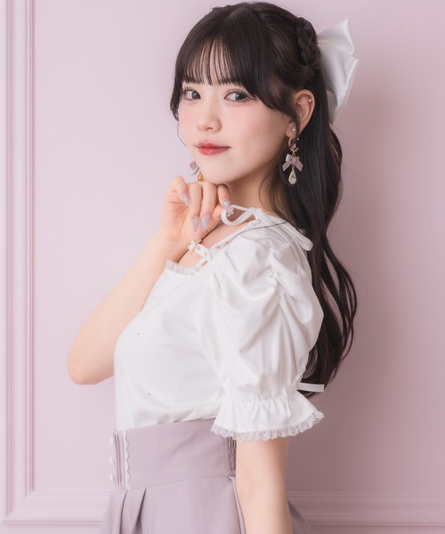 ROJITA(ロジータ)の「デコルテベルトデザイントップス(Tシャツ/カットソー・レディース・ピンク/ホワイト/ブラック・FREE)」の7枚目の写真