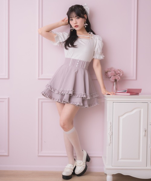 ROJITA(ロジータ)の「デコルテベルトデザイントップス(Tシャツ/カットソー・レディース・ピンク/ホワイト/ブラック・FREE)」の16枚目の写真