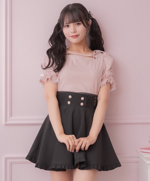 ROJITA(ロジータ)の「デコルテベルトデザイントップス(Tシャツ/カットソー・レディース・ピンク/ホワイト/ブラック・FREE)」の11枚目の写真
