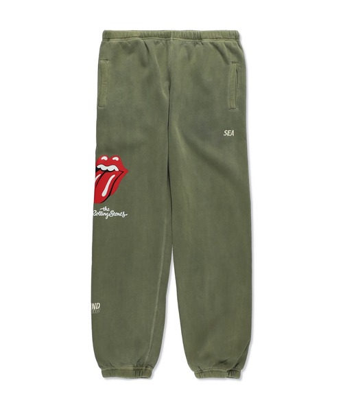WIND AND SEA(ウィンダンシー)の「The Rolling Stones x RWC x WDS Camper Pant(スウェットパンツ・メンズ・ブラック/オリーブ・S)」の1枚目の写真