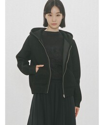 MIDIUMISOLID for Ladies シアーダブルニットジップパーカー