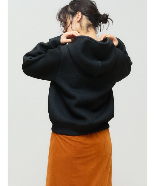 MIDIUMISOLID(ミディウミソリッド)の「MIDIUMISOLID for Ladies シアーダブルニットジップパーカー(Tシャツ/カットソー・レディース・ブラック/ライトグレー・FREE)」の10枚目の写真