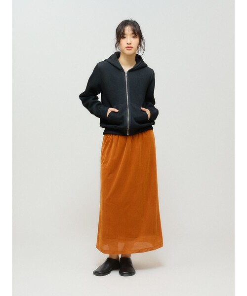 MIDIUMISOLID(ミディウミソリッド)の「MIDIUMISOLID for Ladies シアーダブルニットジップパーカー(Tシャツ/カットソー・レディース・ブラック/ライトグレー・FREE)」の11枚目の写真